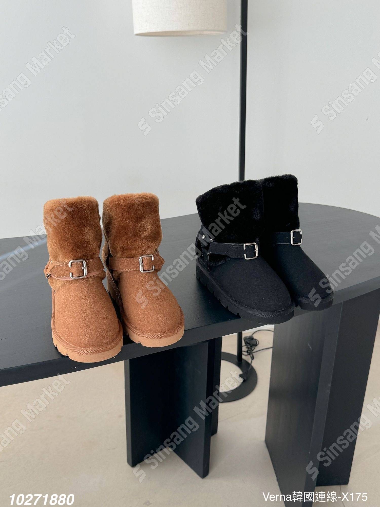 冬季保暖絨毛麂皮短靴