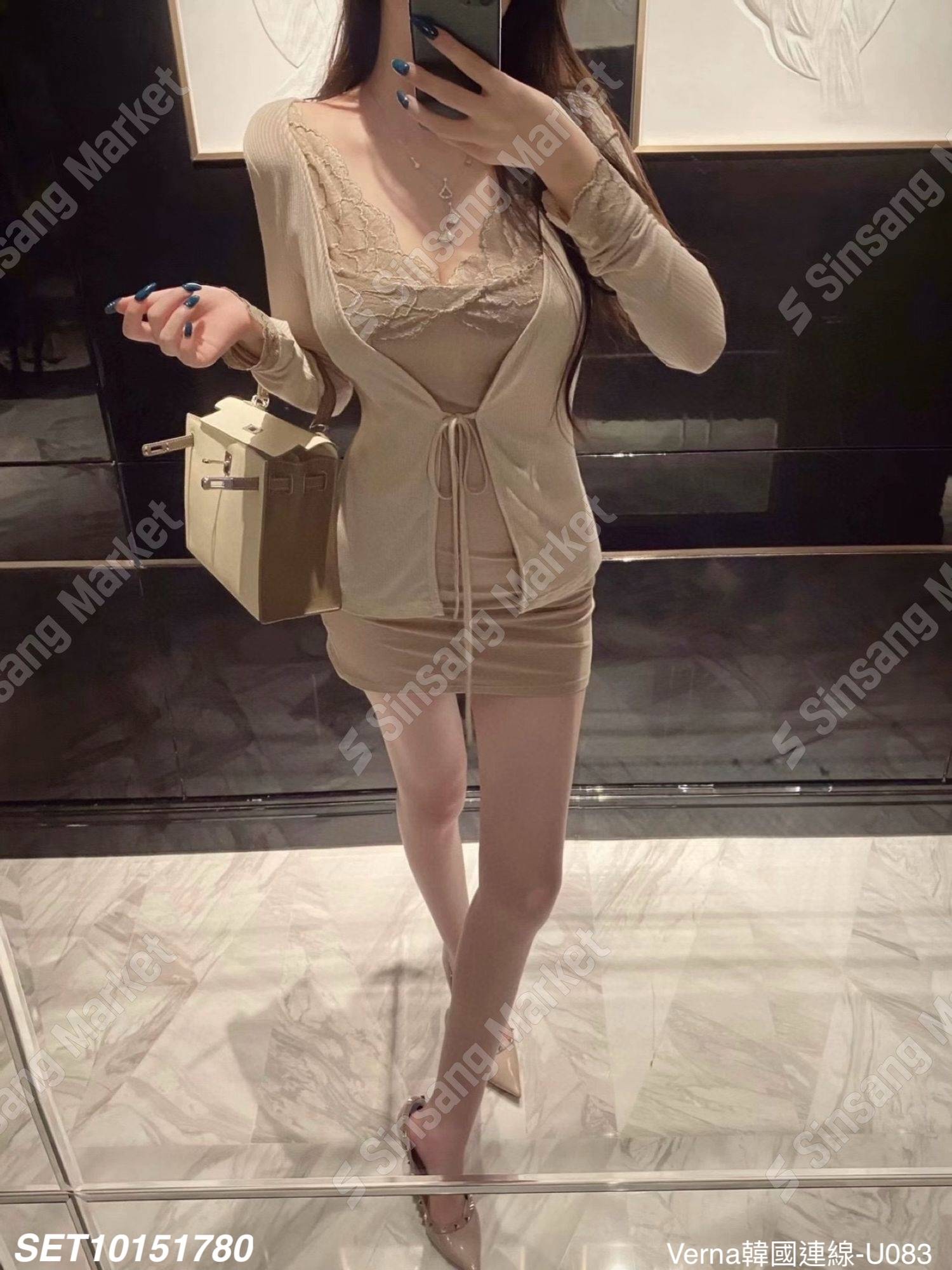 韓系甜美蕾絲拼接上衣