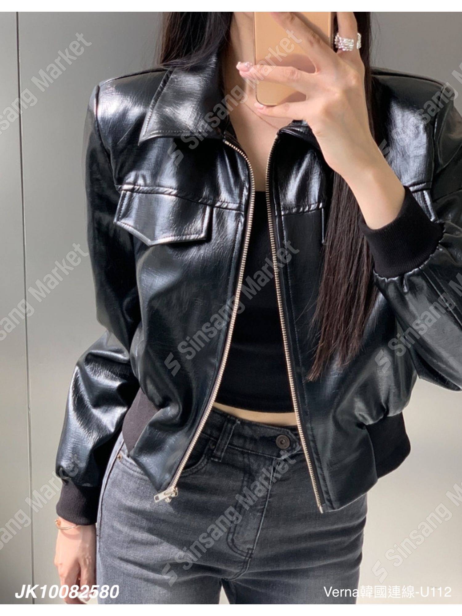 帥氣潮流皮革拉鍊外套