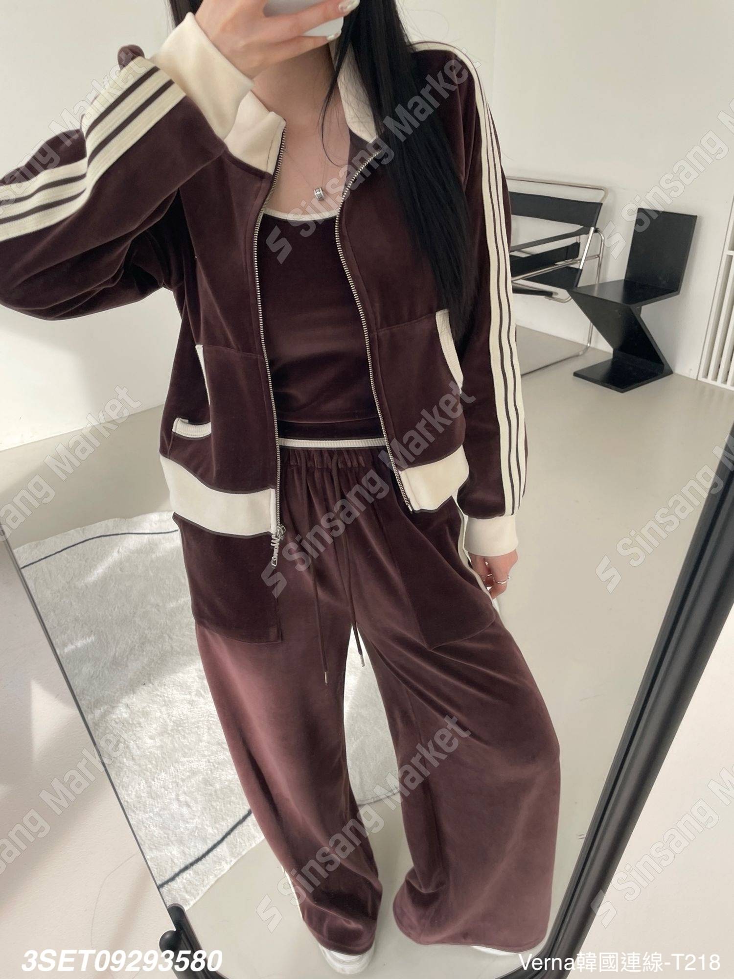 休閒車邊撞色三件套