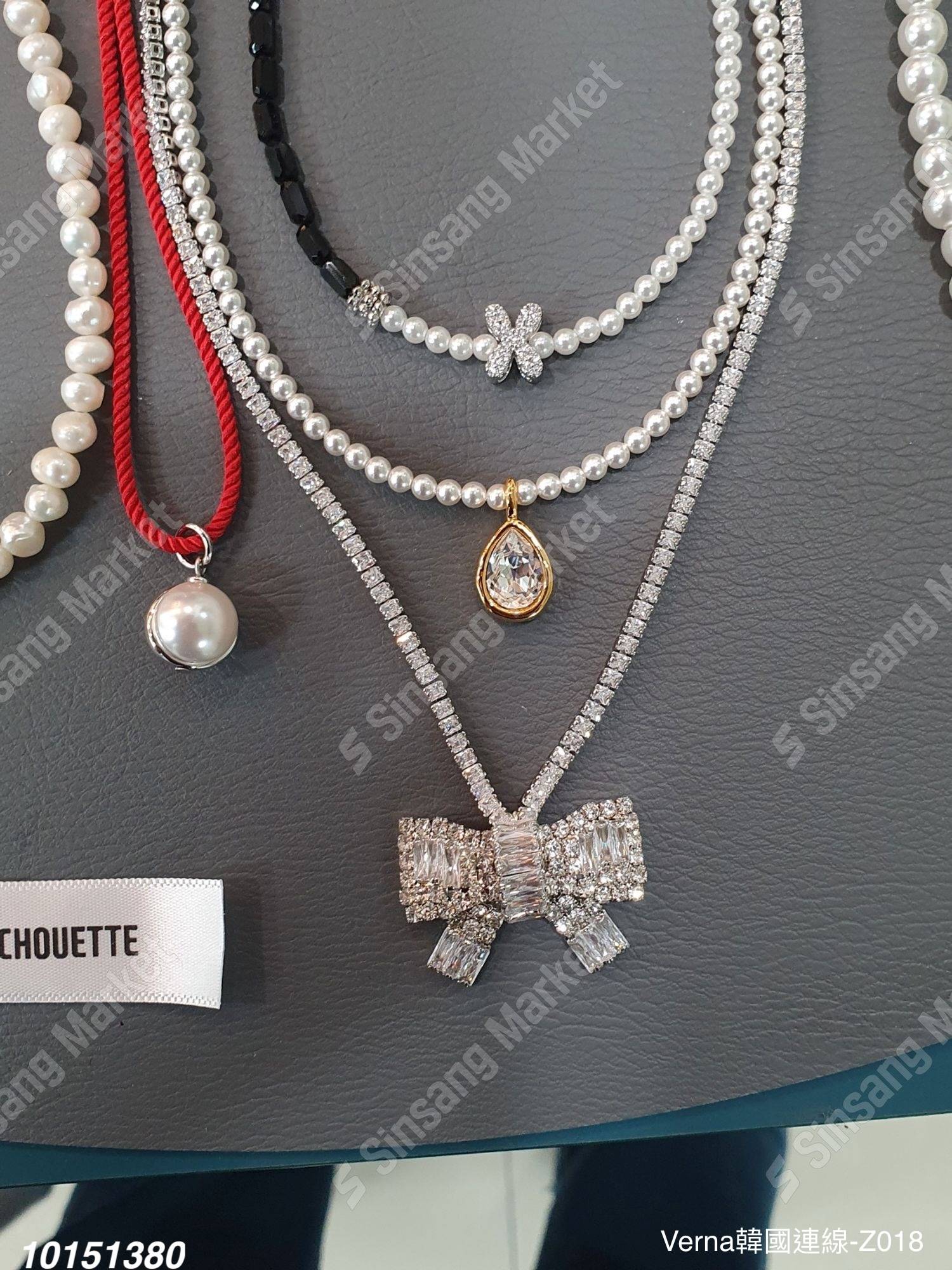 華麗蝴蝶結鑲鑽項鏈