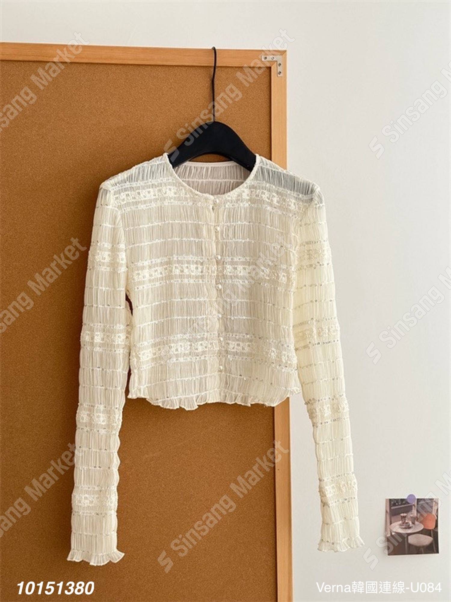 立體壓紋亮片上衣