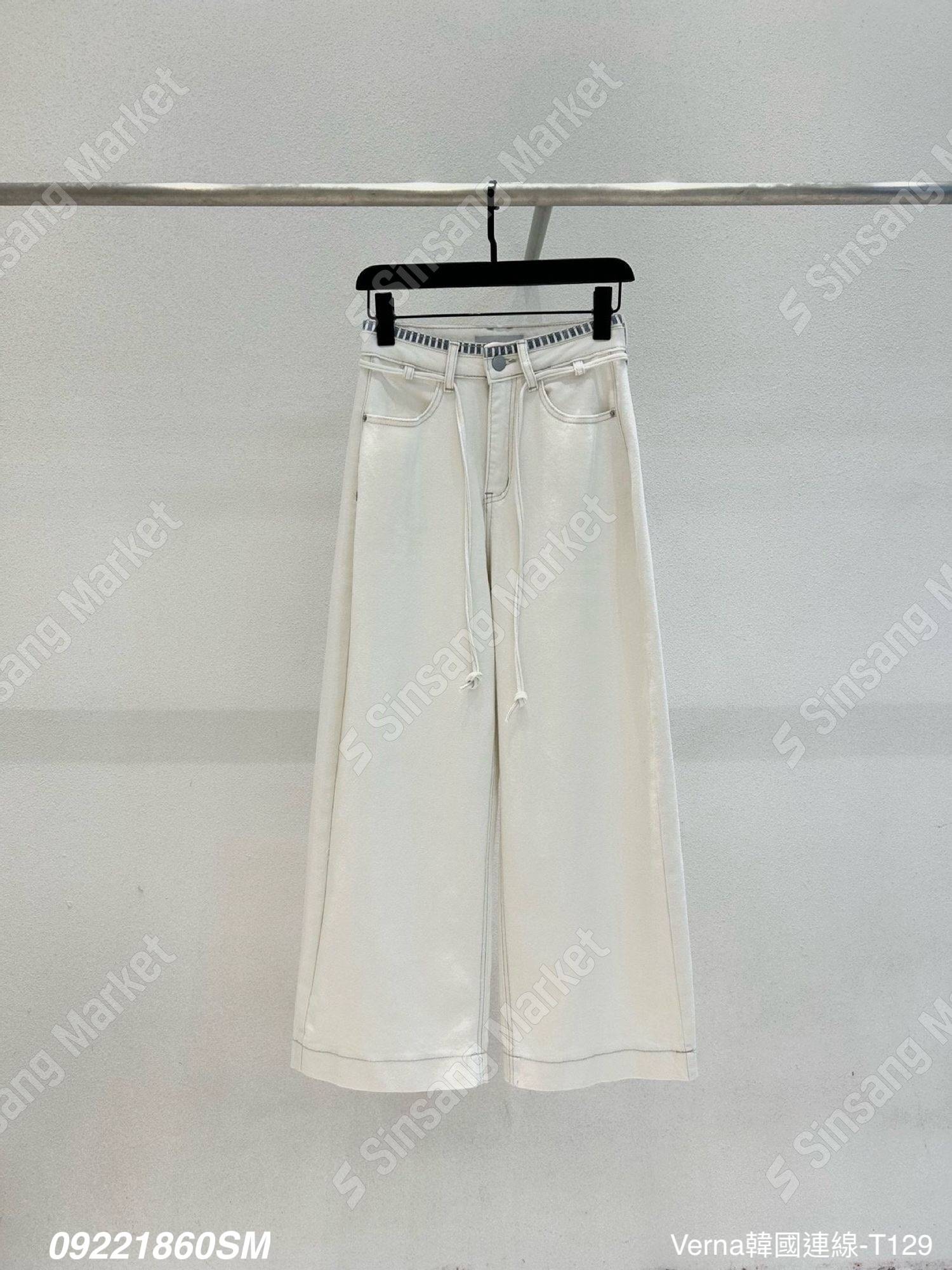 簡約純色休閒落地長褲